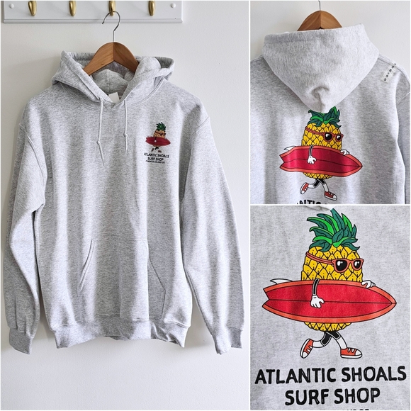 NEW Pineaple Surfing Gildan Atlantic Shoals Fenwick Island Delaware Hoodie Small - Picture 4 of 16